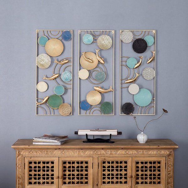 Set of 3 Metal Wall Hanging Ornament - Image 2