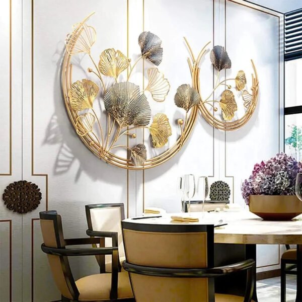 Gold & Silver Wild Flowers Large Metal Wall Art - Image 2
