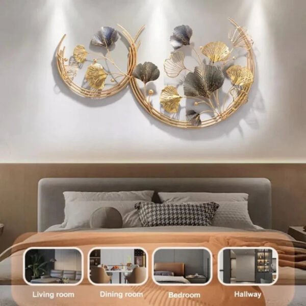 Gold & Silver Wild Flowers Large Metal Wall Art - Image 3