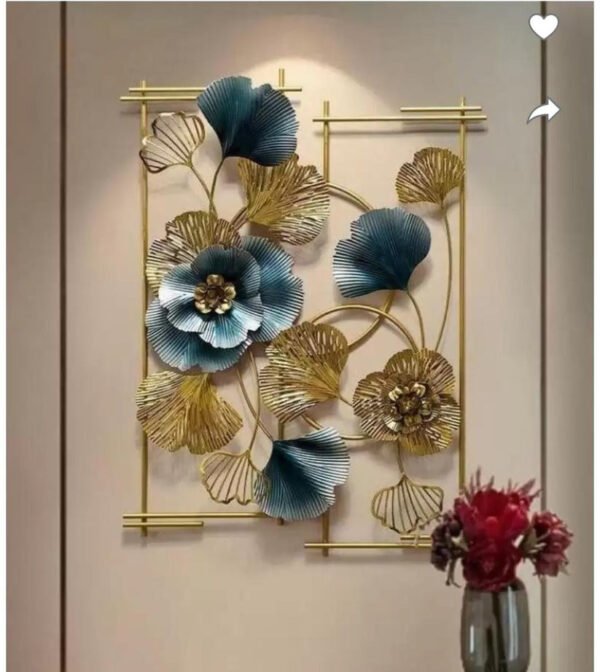Floral Wall Art | Metallic Flower and Petal Frame Wall Art - Image 2
