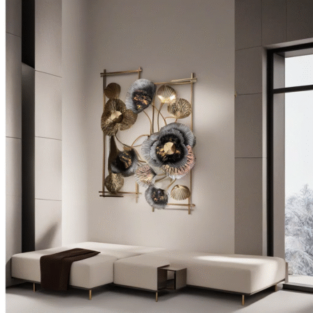 Antique Floral Frame Metal Wall Art For Home Wall
